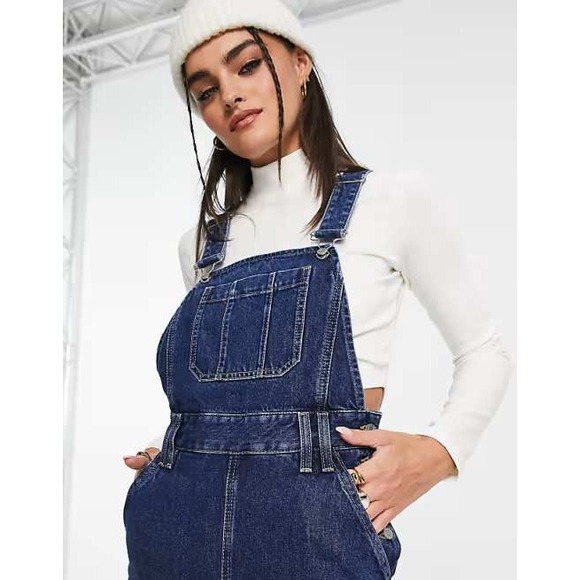 Other Stories Wide Leg Cropped Overalls Large 10 - Picture 3 of 16